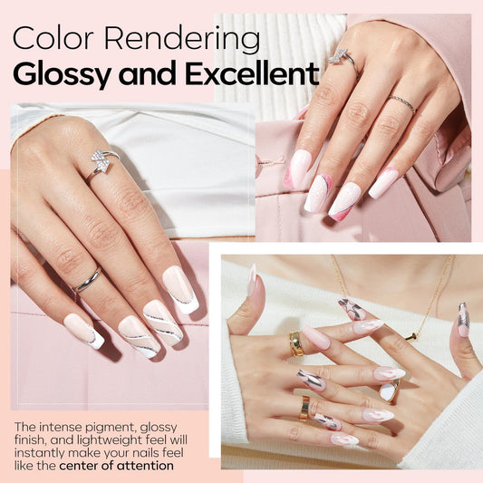 Modelones glitter pink dip powder swatch with a shimmering, durable finish.