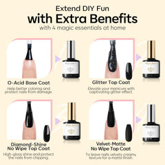 Modelones glitter top coat adds sparkle and dimension to nails.