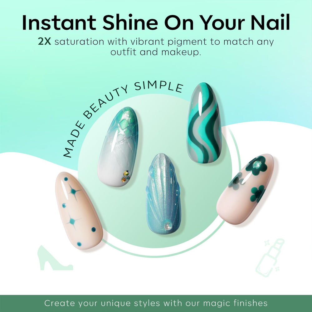 Modelones Green Gel Nail Polish on swatch shows smooth application