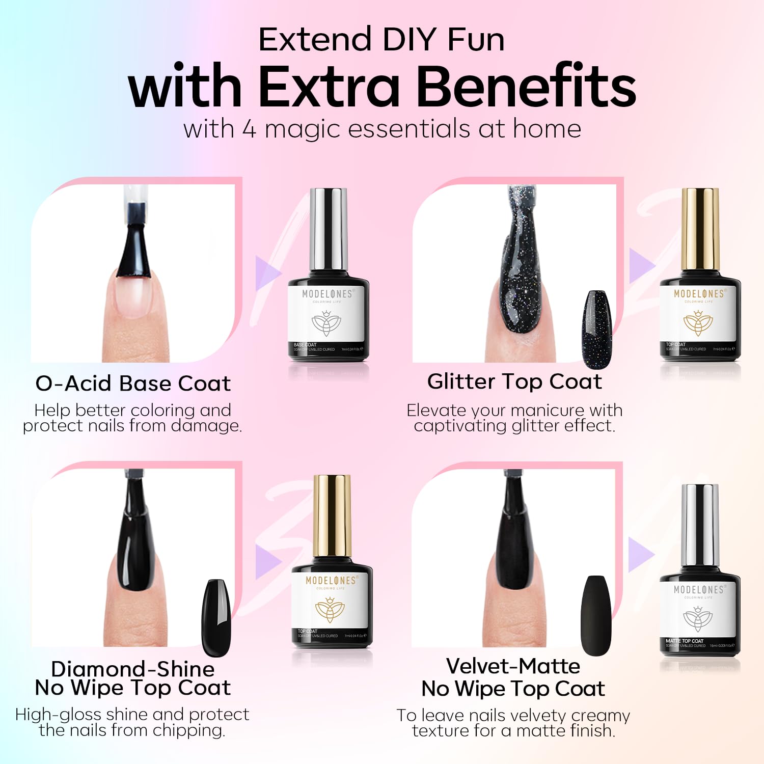 Modelones LED nail lamp for quick, even curing of gel polish