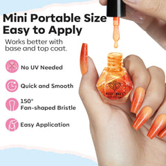Modelones nails with a high-shine, long-lasting glossy finish.