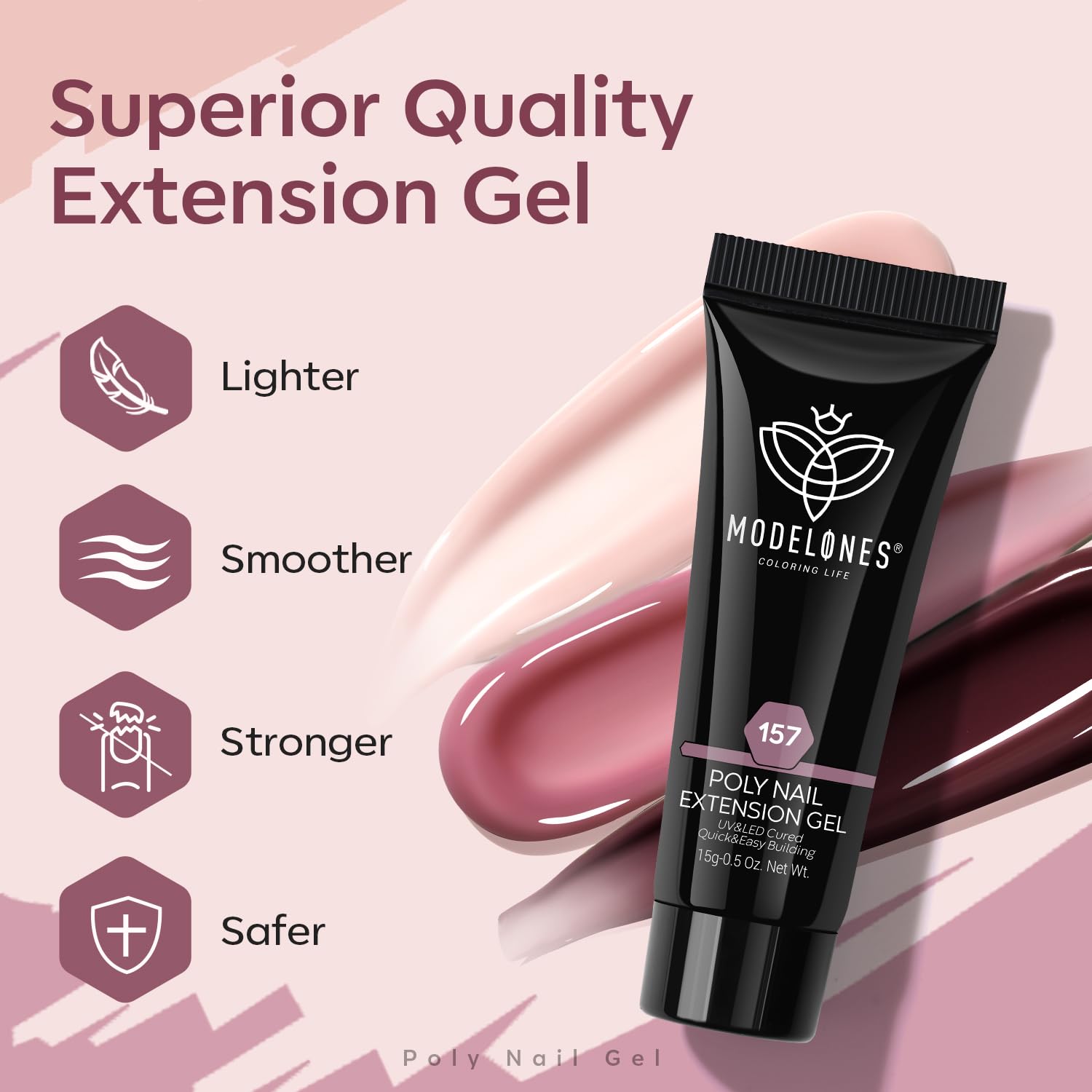 Modelones nail clips secure extensions during shaping for precise results.