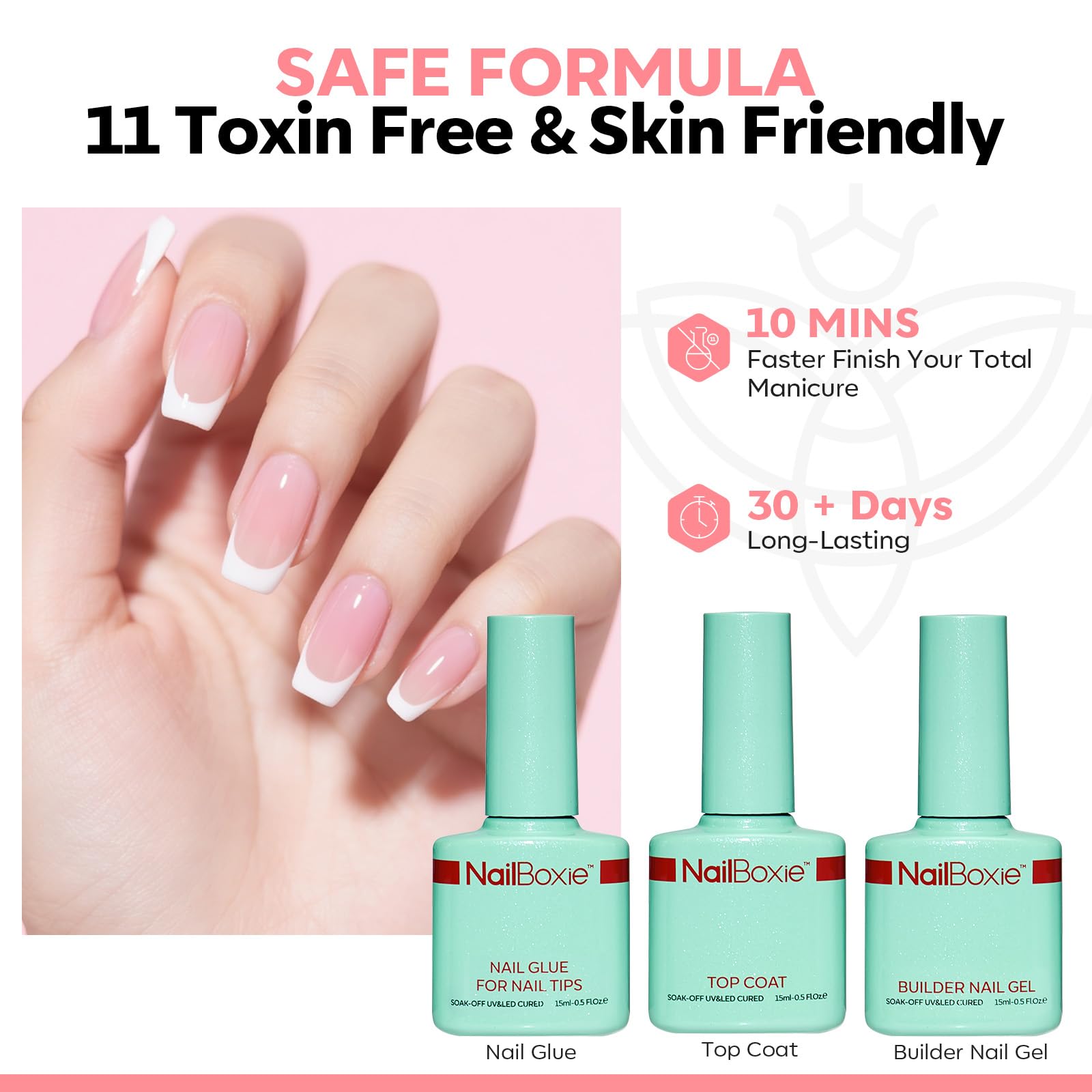 Modelones nail glue ensures secure tip adhesion and quick upgrades.