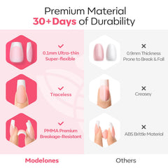 Modelones nail glue for secure, durable adhesion.