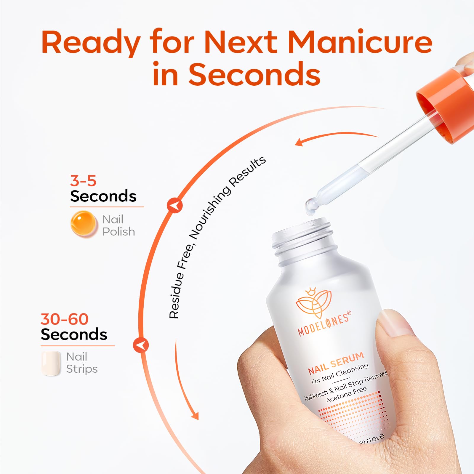 Modelones nail polish remover bottle demonstrates gentle acetone-free formula.