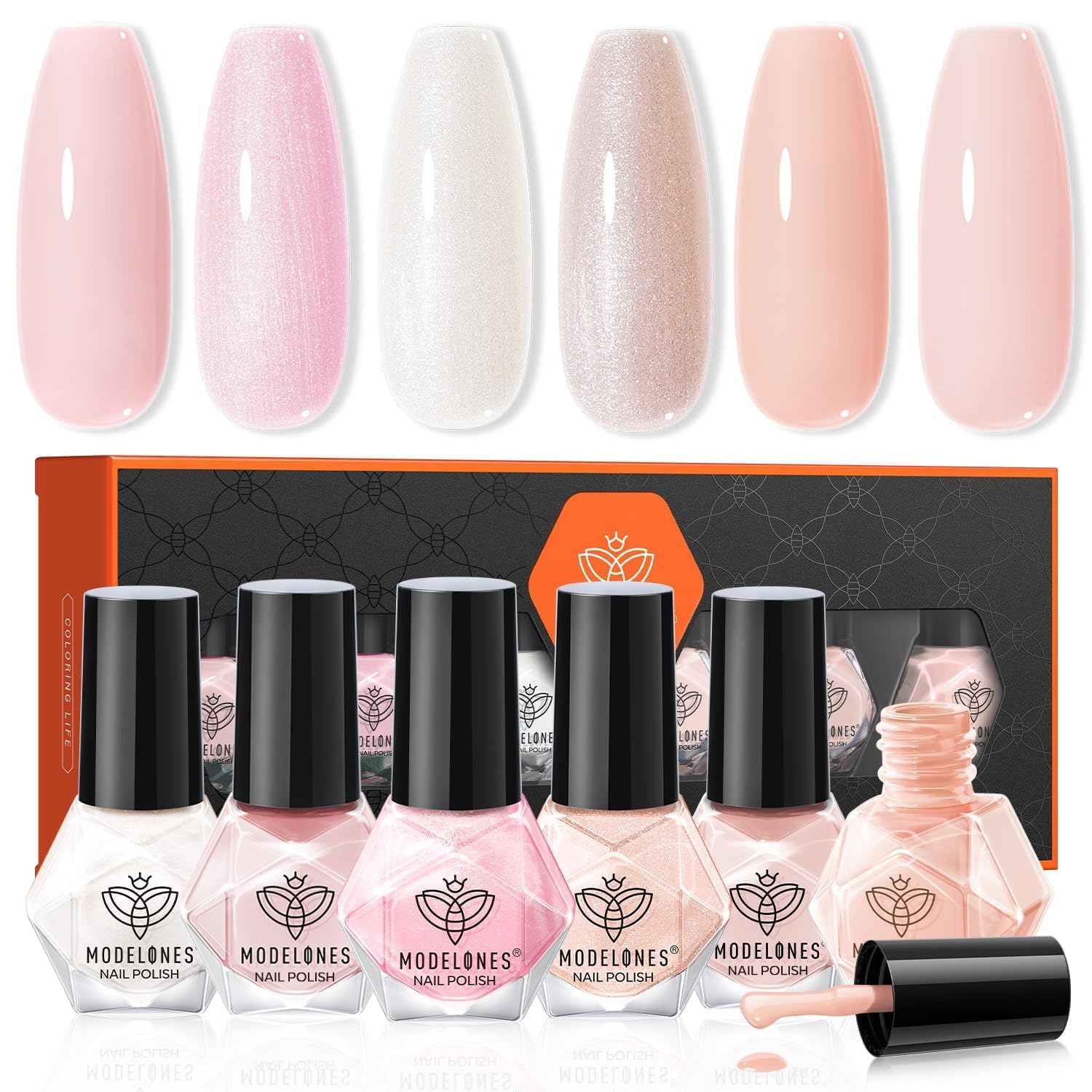 Modelones nail polish set with six colors for quick at-home manicures