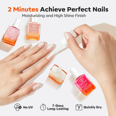 Modelones Nail Strengthener Kit color swatches illustrate finish options.