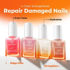 Modelones Nail Strengthener Kit unboxing scene evokes premium nail care.
