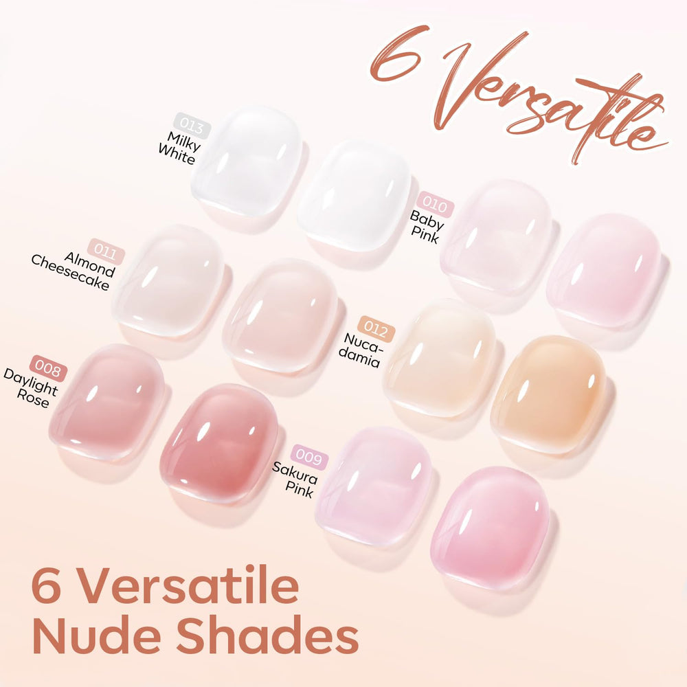 Modelones nude base color on natural nails for a subtle, everyday look