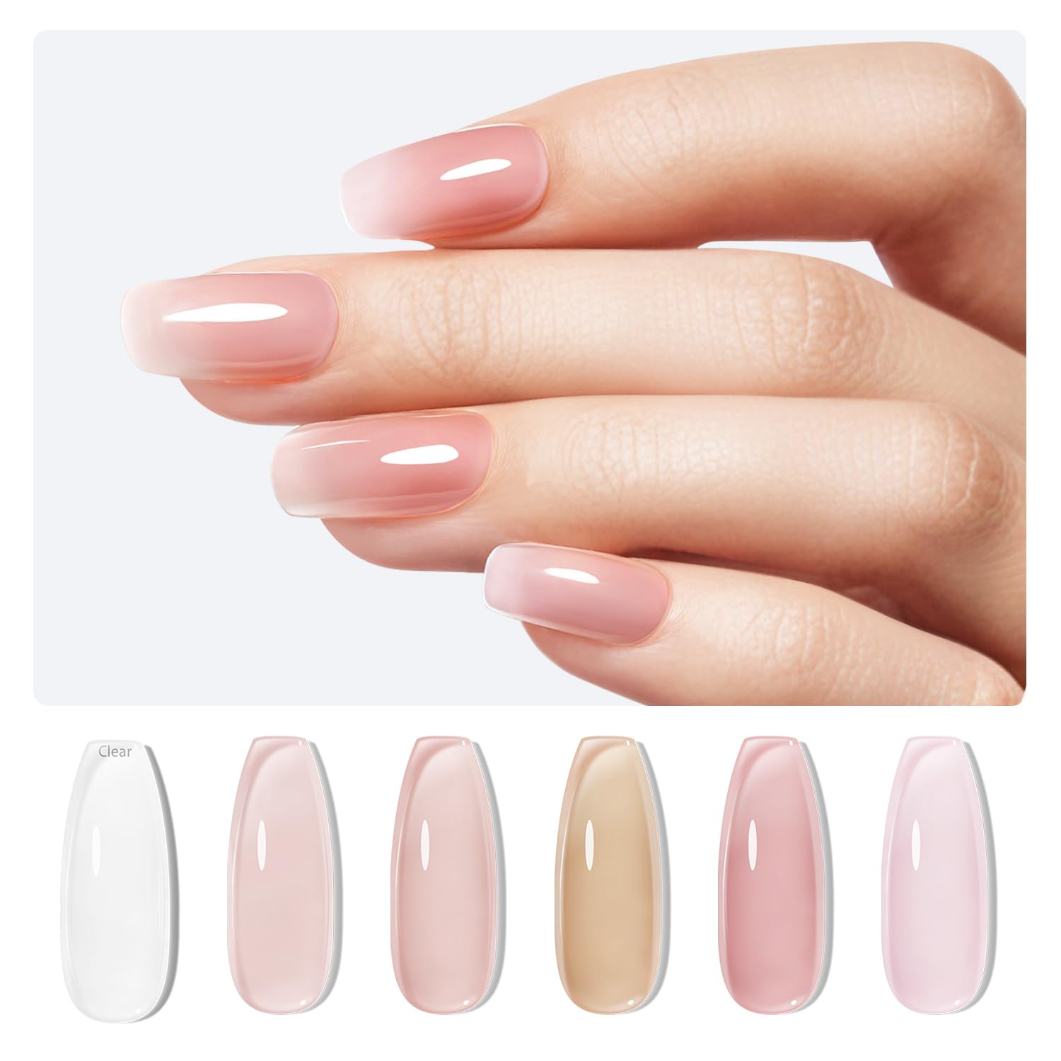 Modelones nude pink brown shades on nails offer versatile French-ready looks.