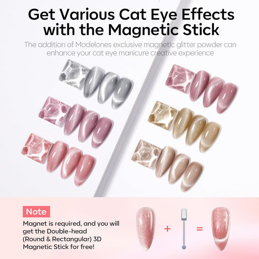 Modelones nude pink holographic color swatches for chic nails