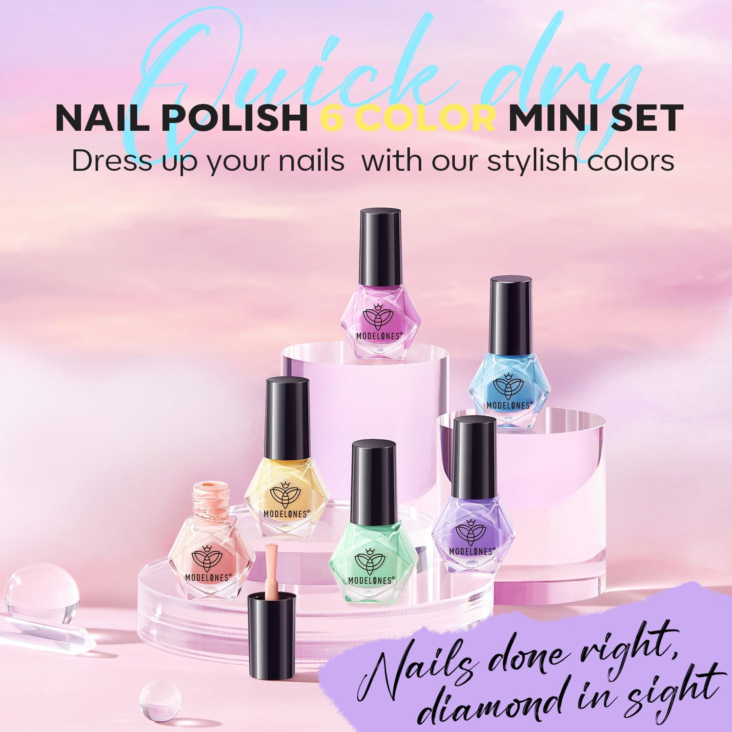 Modelones Partyreal ABA5510 safe use nails with skin friendly ingredients
