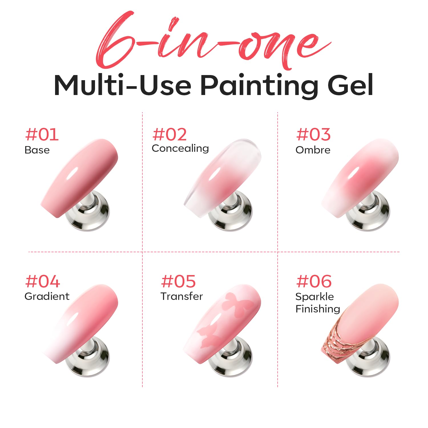 French tip stickers paired with Modelones Pat Painting Gel for clean tips