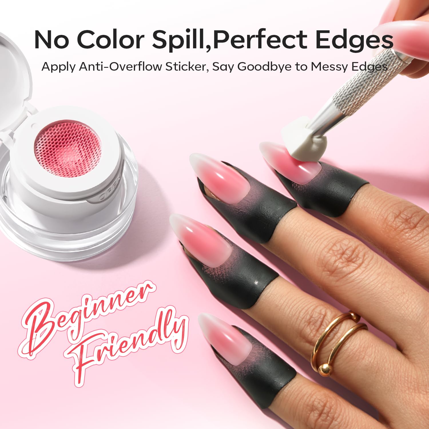 Nail art sponges paired with Modelones Pat Painting Gel for smooth blending