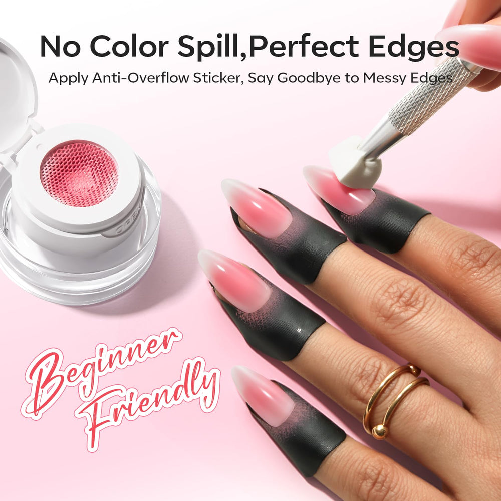 Nail art sponges paired with Modelones Pat Painting Gel for smooth blending