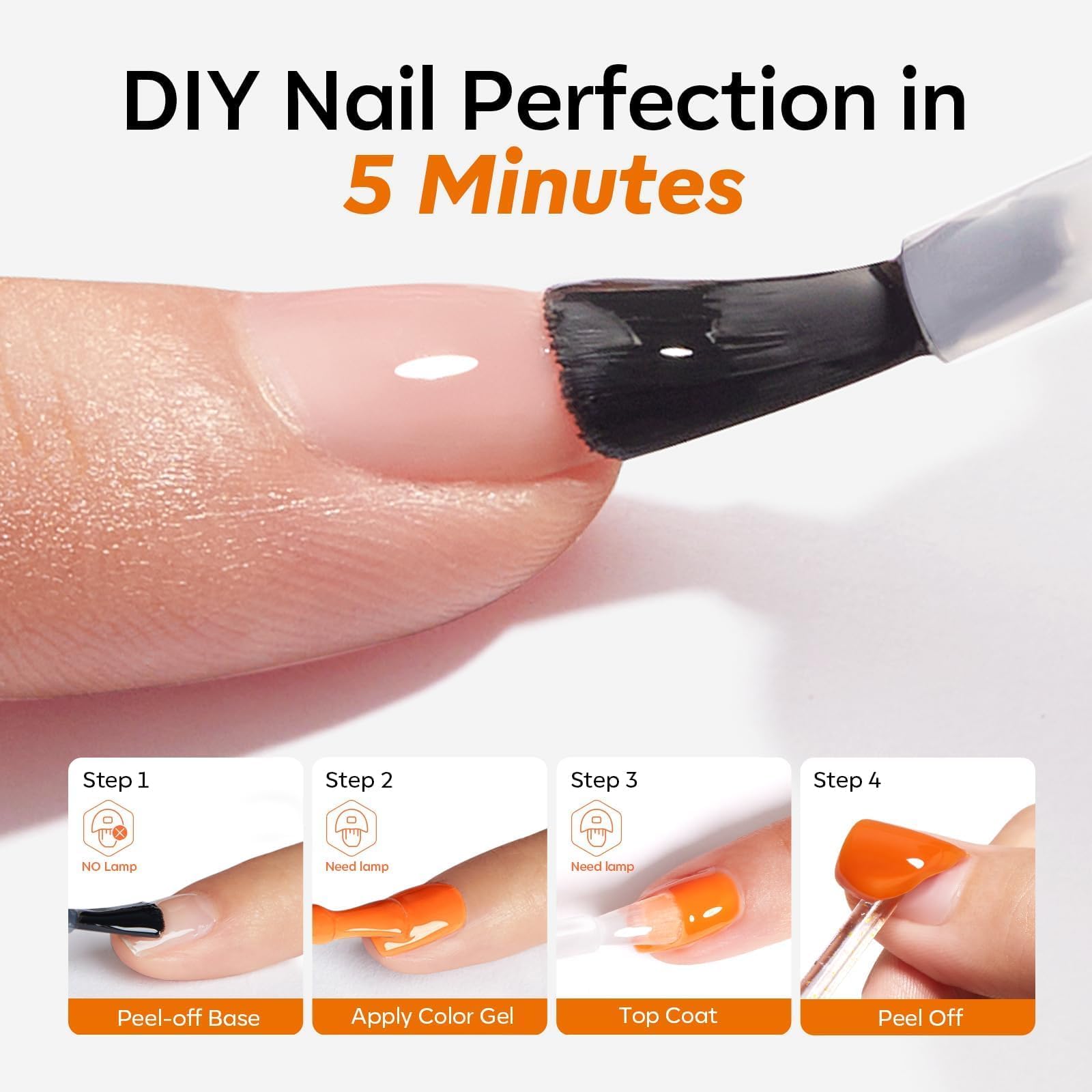Peel-off base coat ready for easy removal and nail safety