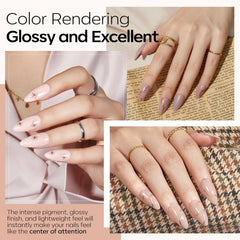 Modelones pink dip powder for fresh, everyday manicures.