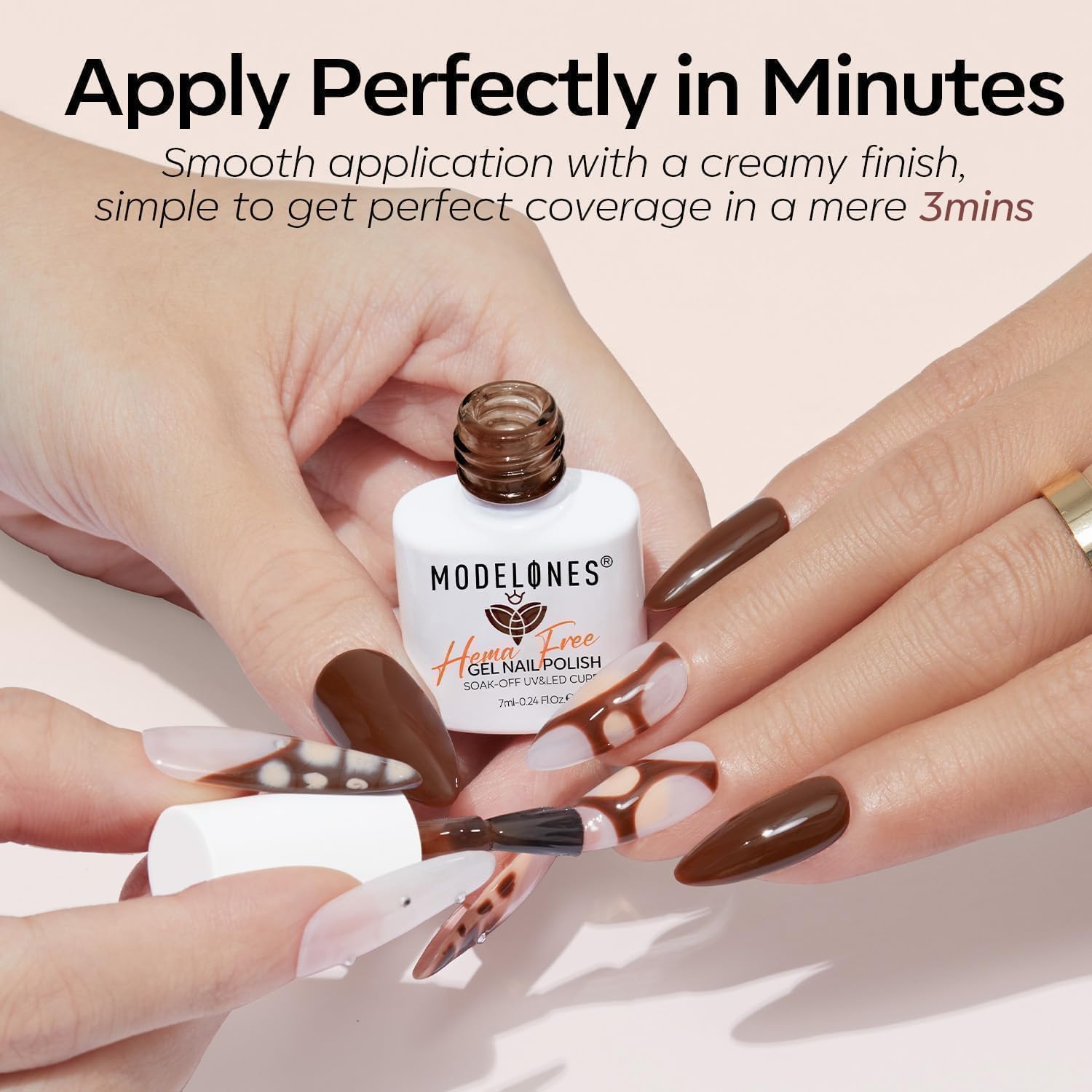 Modelones polka dot nail art design inspires chic, subtle style.