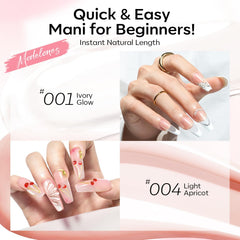 Modelones poly gel color set includes clear, white, apricot shades.