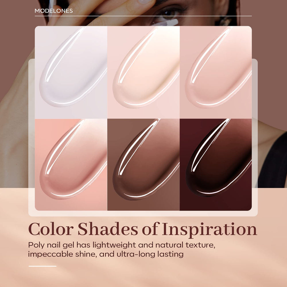 Modelones poly nail gel color palette ready for quick DIY designs.