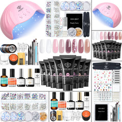 Modelones poly nail gel kit with rosy pink colors for easy at-home manicures.