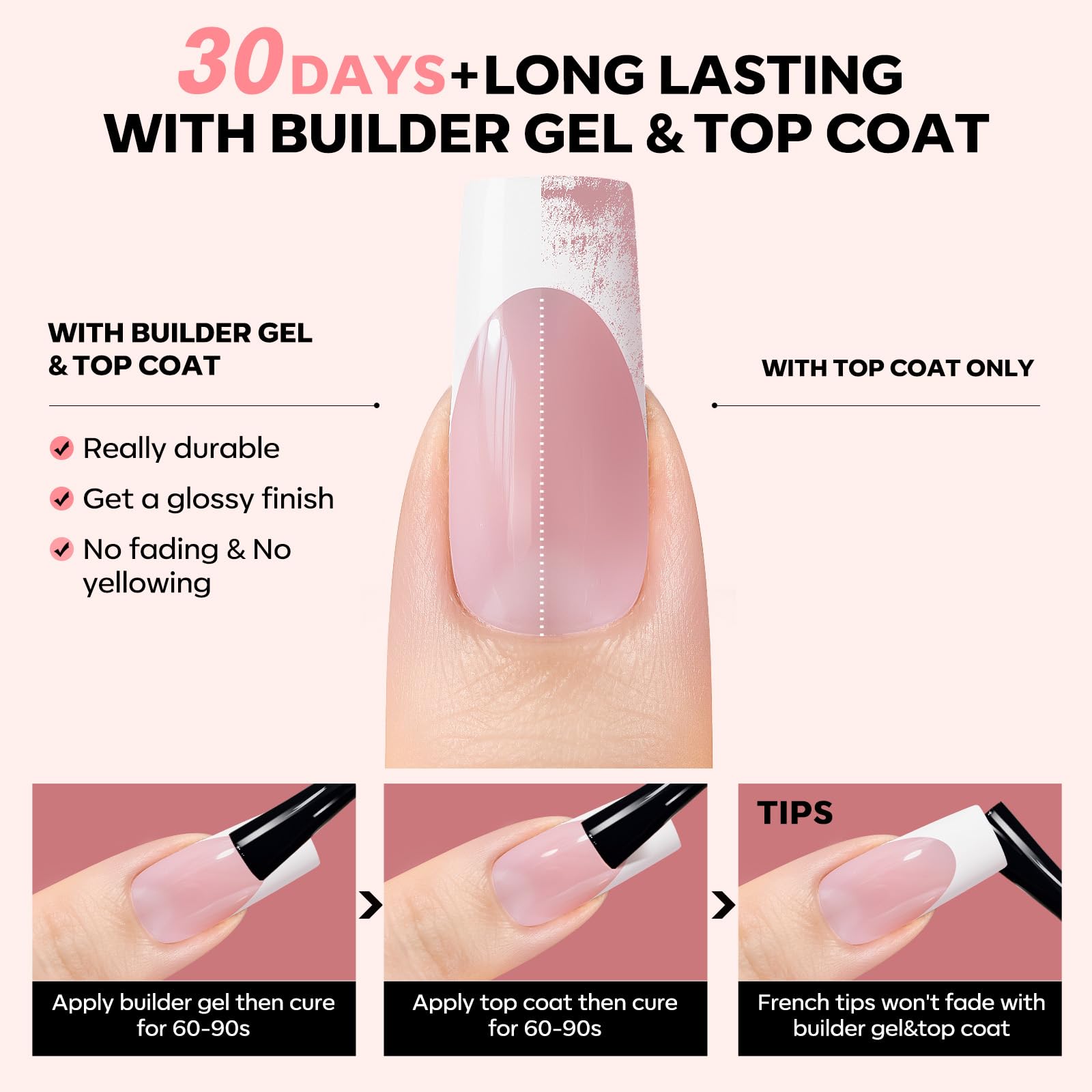 Modelones press on nails with natural base for seamless everyday wear.