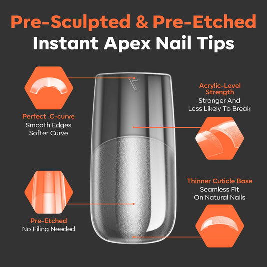 modelones Pro Luxe medium square tips ready for fast, practical nail extensions