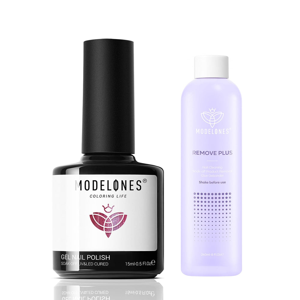 Modelones rose remover bottle front for glitter removal