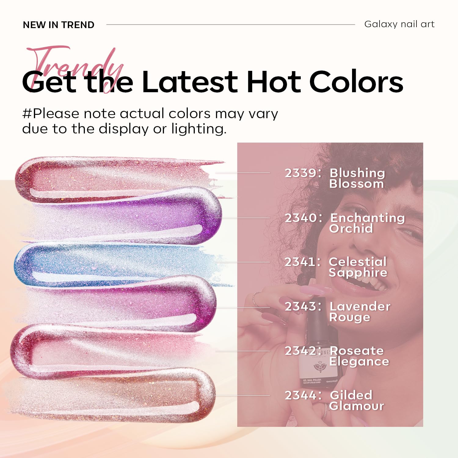 Six-color Modelones gel polish variety for versatile daily and special looks.