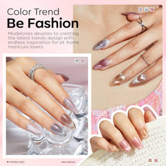 Modelones smooth self-leveling formula swatches on nail tips