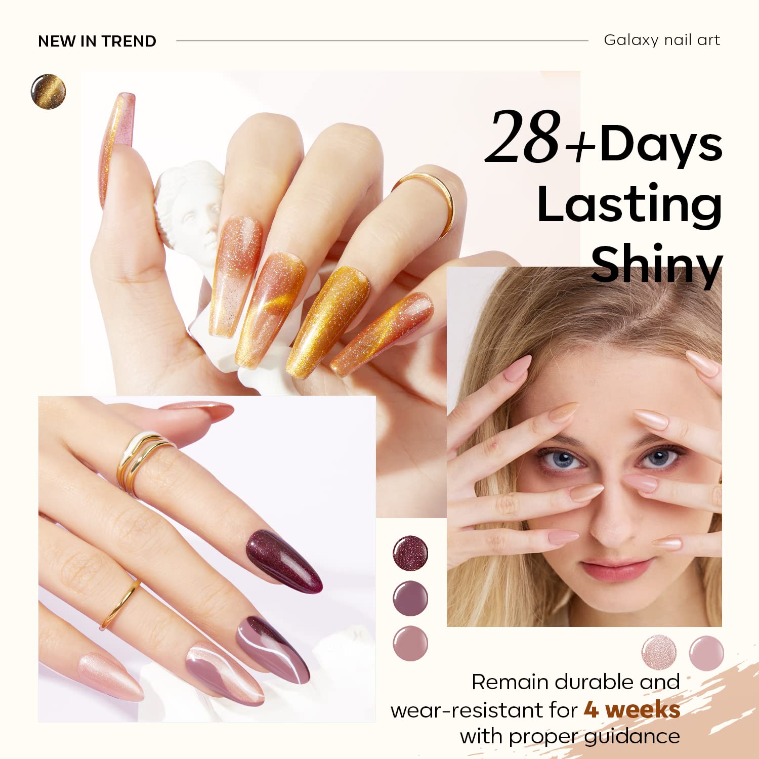 Modelones sparkle gold gel polish delivers festive shimmer and smooth application
