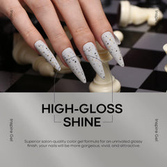 Modelones stone seal shade bottle showcases a cool, polished finish with long-lasting potential.