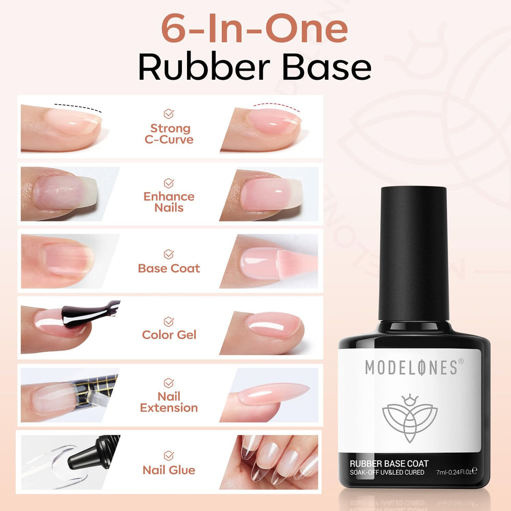 Modelones strengthens weak nails with flexible base gel formula