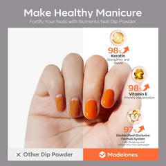 Modelones top coat for a gel-like shine without a lamp.