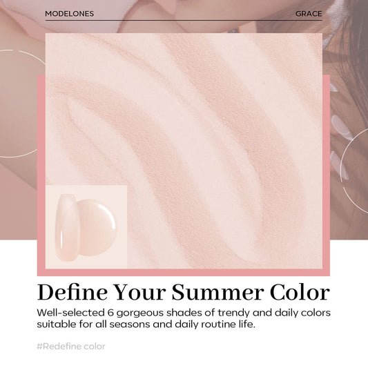 Modelones translucent nude dip powder swatches show sheer everyday shade