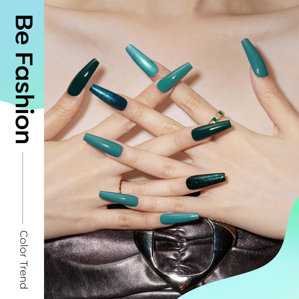 Modelones Turquoise Glitter Gel Polish shines with festive nail art appeal