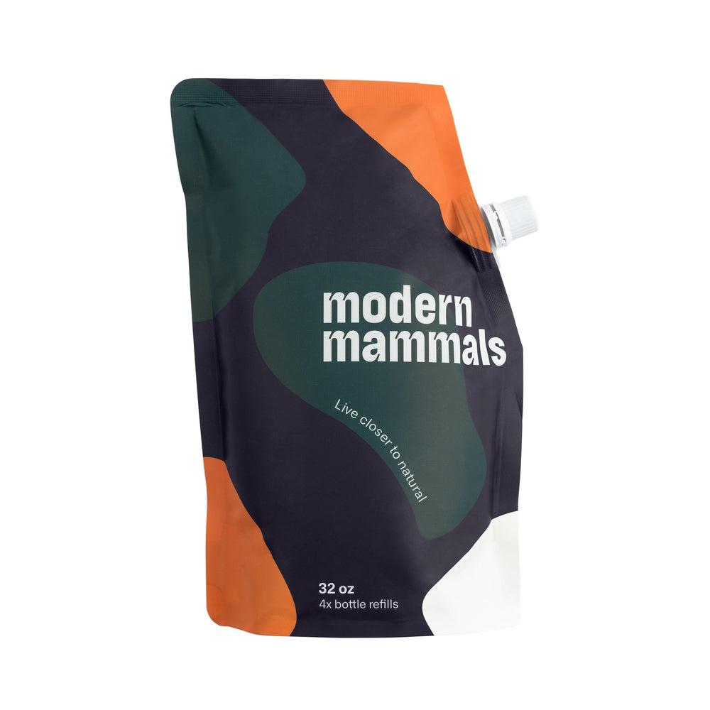 Modern Mammals shampoo alternative bottle pour shows gentle, balanced cleansing.
