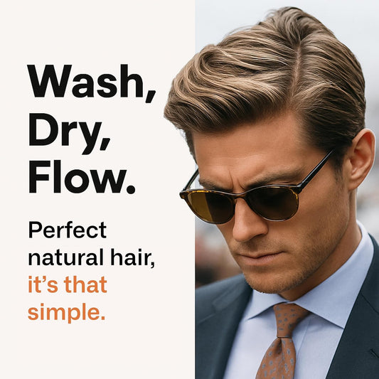 Modern Mammals shampoo alternative highlights natural hair texture and volume.