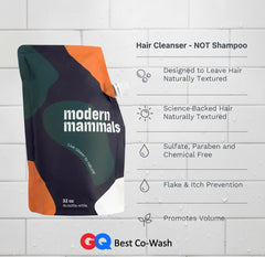Modern Mammals sulfate-free formula supports scalp comfort and hydration.