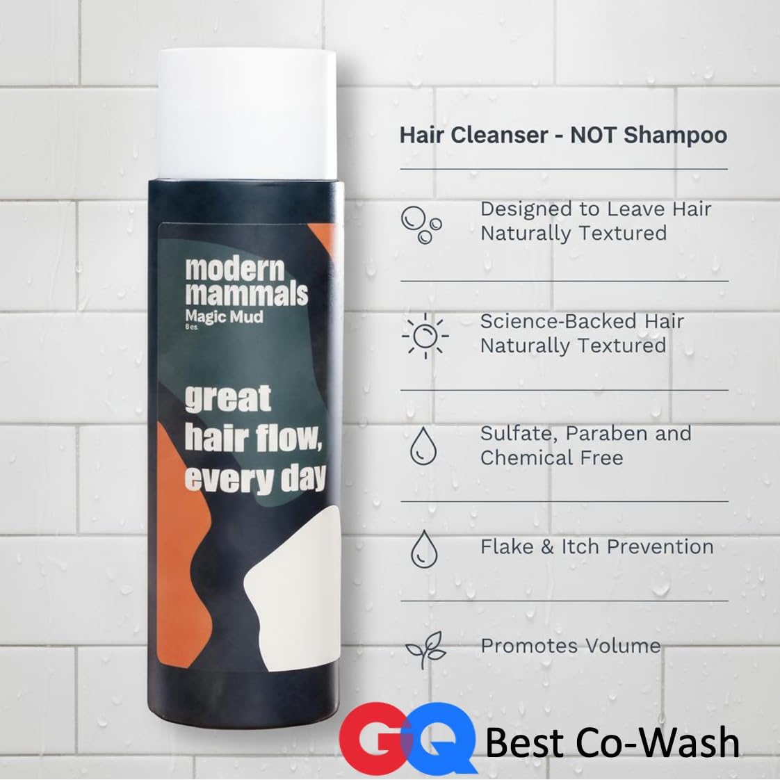Modern Mammals Men's Hydrating Shampoo boosts natural hair volume without heaviness.