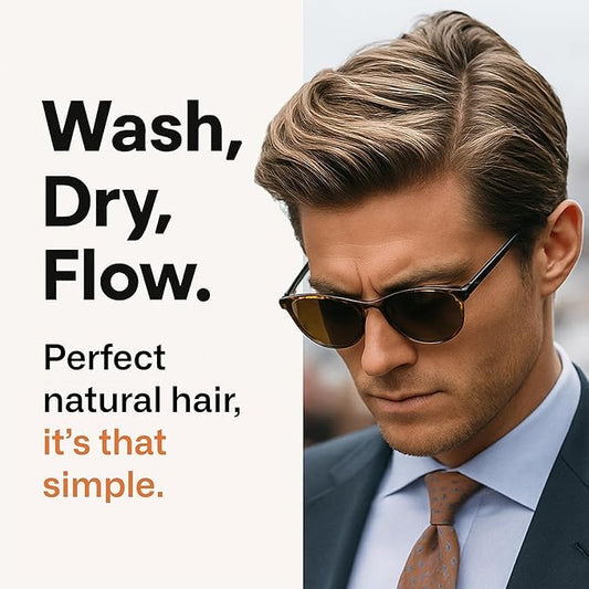 Modern Mammals Men's Hydrating Shampoo lather-free formula preserves moisture and natural texture.