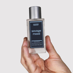 Modern Memory Savage Mood bottle cap closeup, refined closure for lasting scent.