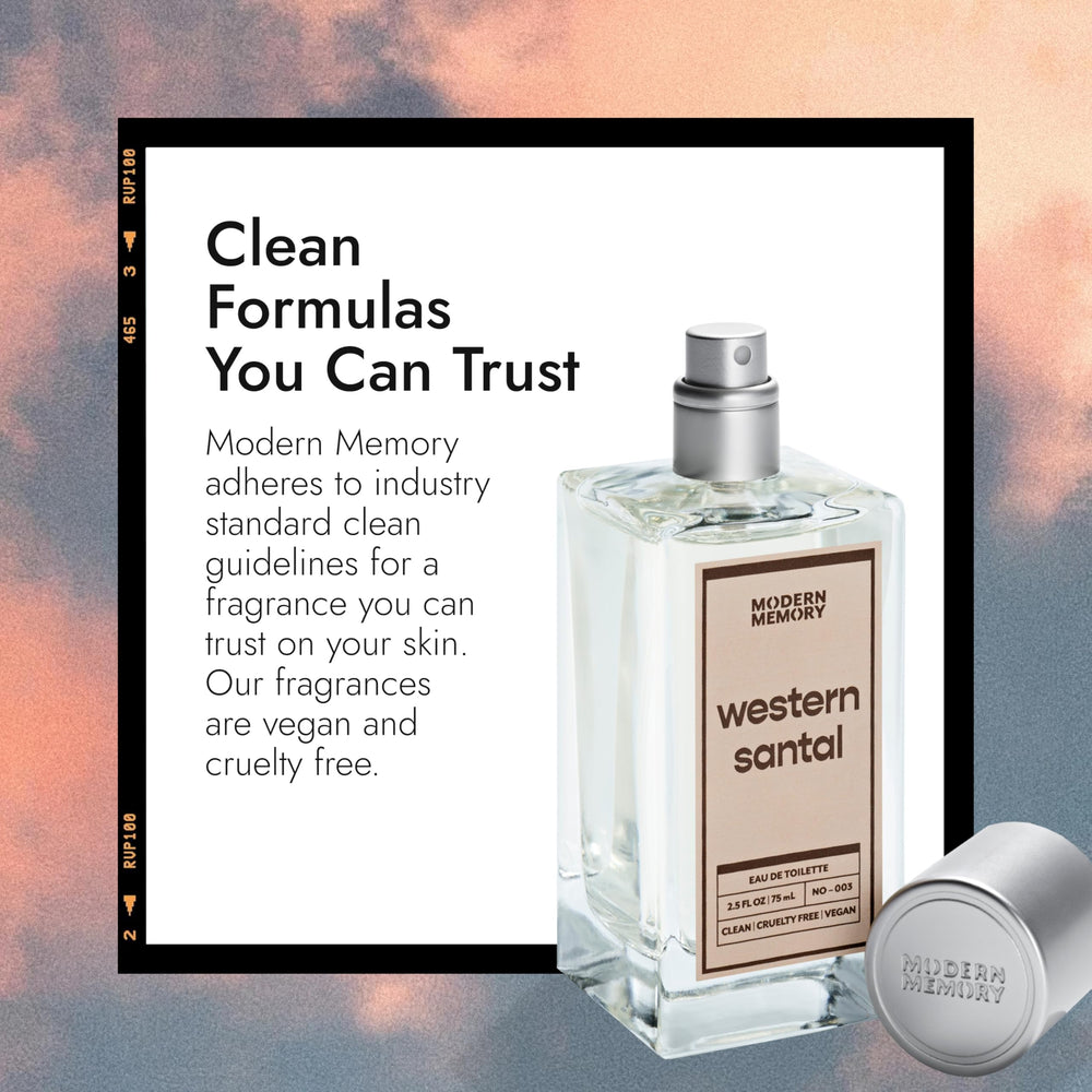 Modern Memory Western Santal musk glow showcases subtle sensuality and all-day wear potential.
