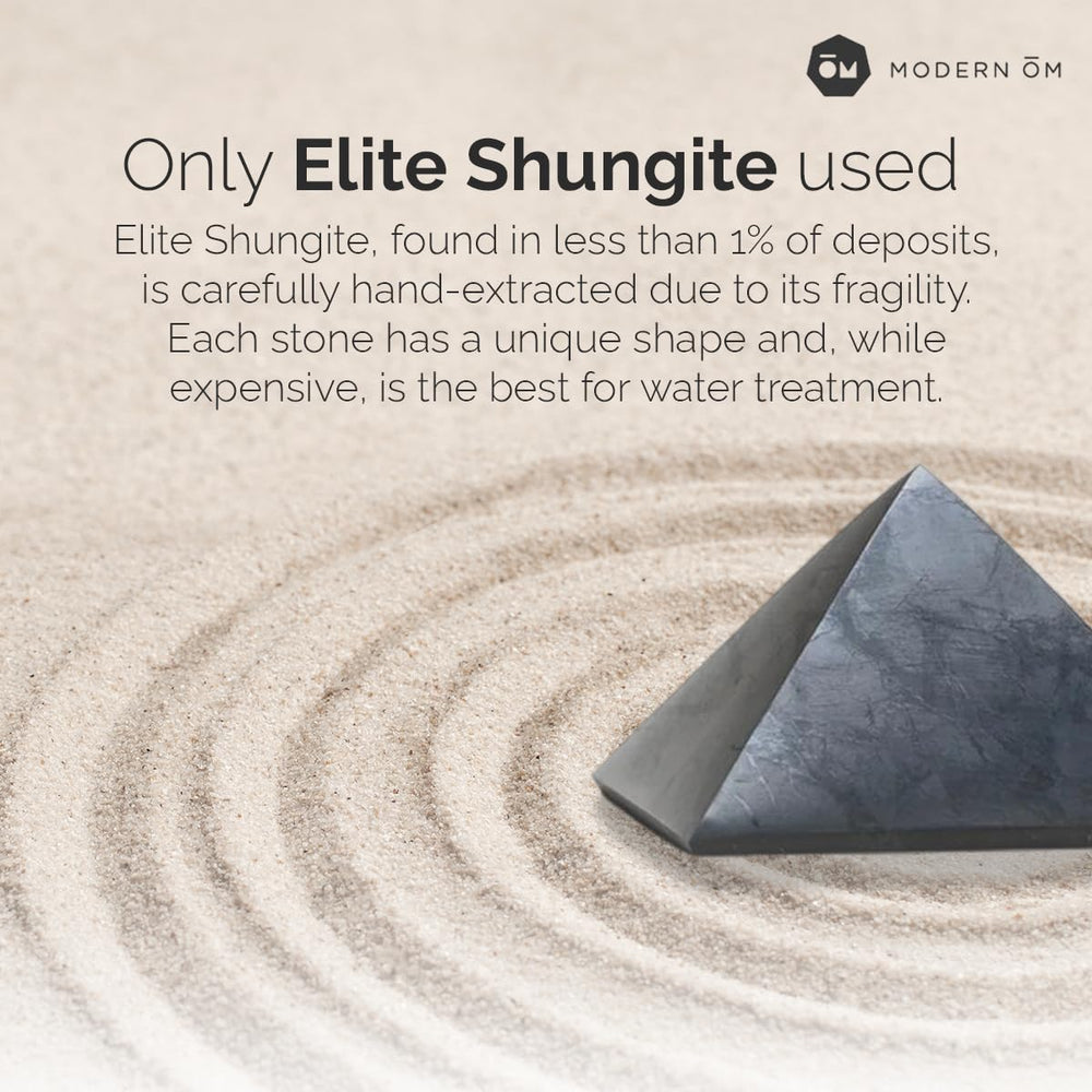 Eco-friendly packaging of Modern ŌM Shungite Recharge supports sustainable routines.