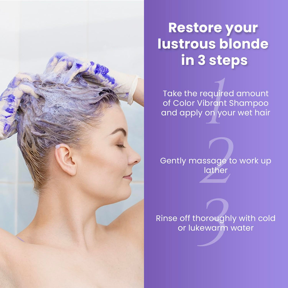 MOEHAIR Color Vibrant Silver Shampoo pump-bottle for easy daily use.