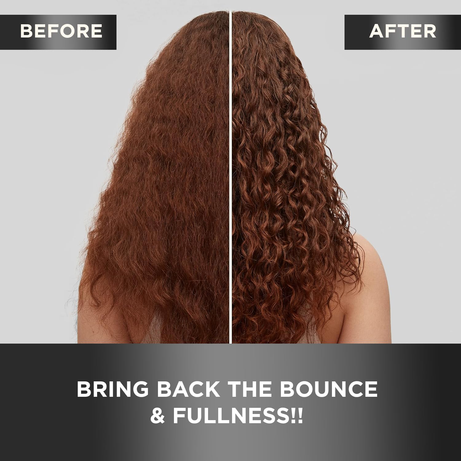 MOEHAIR conditioner being applied along hair length to nourish strands and reduce frizz.