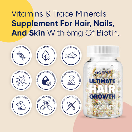 Moerie biotin capsules close-up highlighting scalp-supporting capsules.