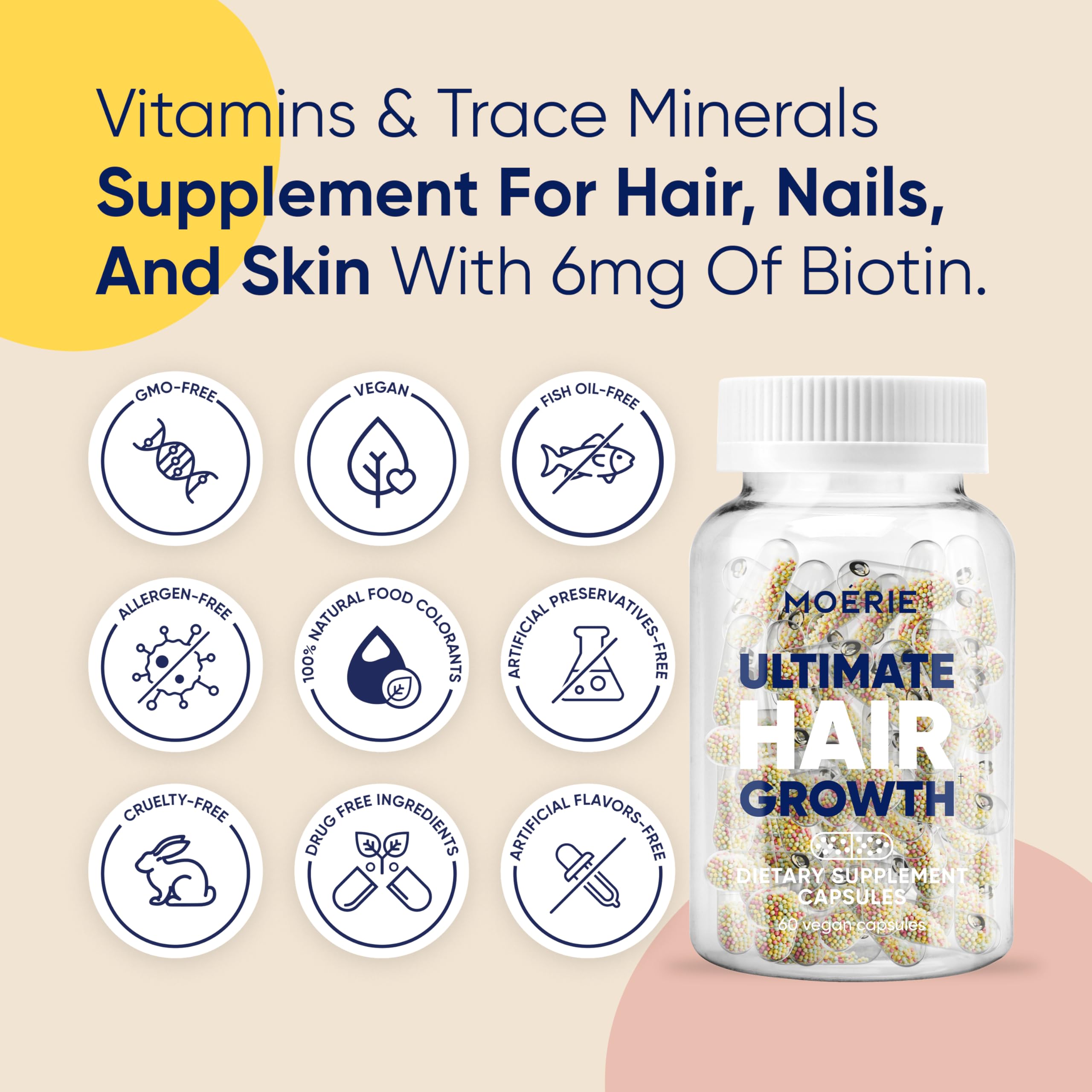 Moerie Ultimate Hair Boost capsules close-up highlighting easy daily intake