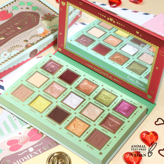 Moira A Moment With You Palette showcasing versatile shadows for soft to glam eye looks and easy blending