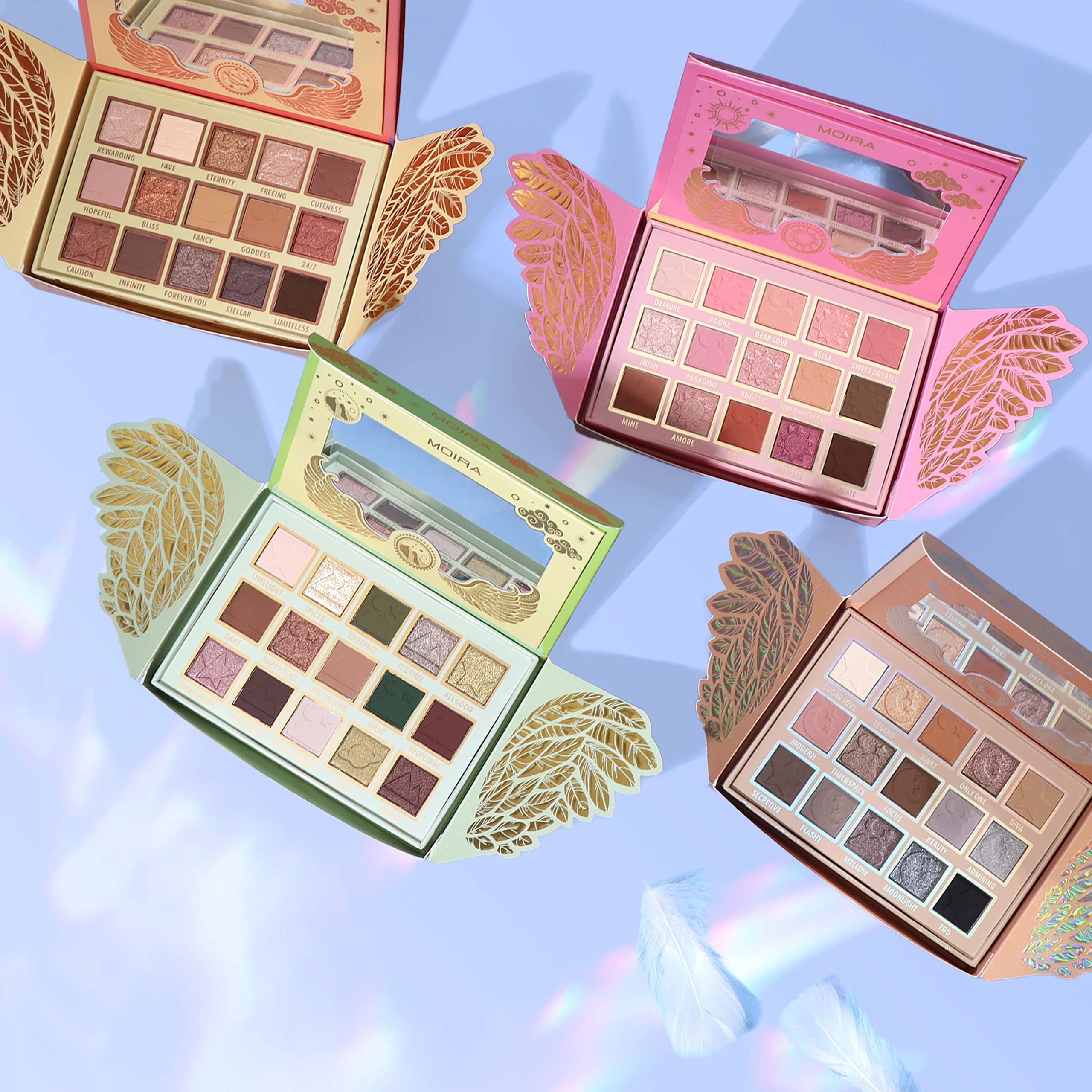 Moira Chasing Eternity Palette packaging highlights cruelty-free, vegan formulation